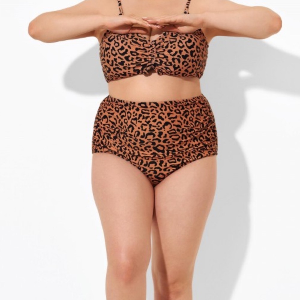 *NEW WITH TAGS* high waisted cheetah print bikini bottoms. Size XL bikini bottom